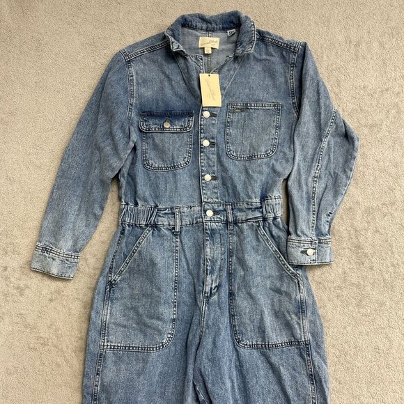 NEW Women's 12 Long Sleeve Utility Baggy Denim Jumpsuit Universal Thread J916 - Picture 5 of 8